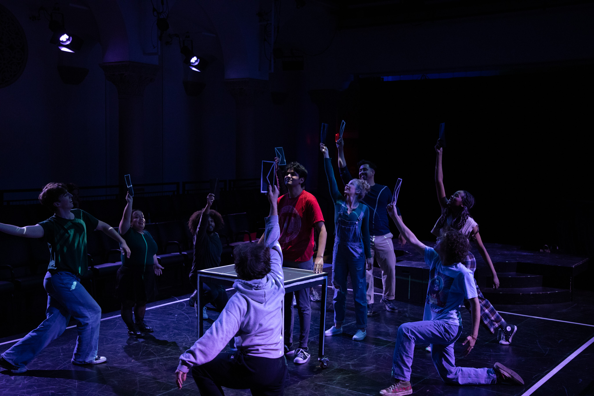 Curious Incident - Ensemble scene with tablets