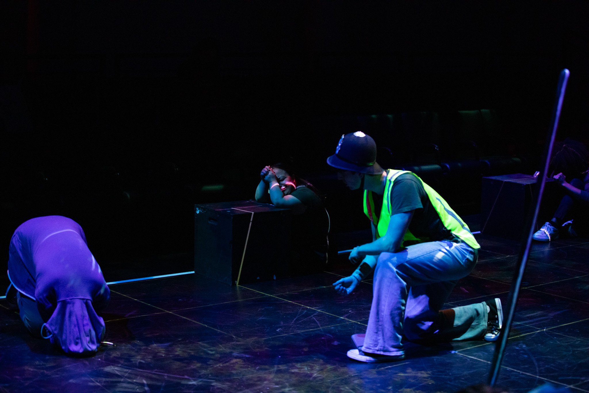 Curious Incident - Dramatic scene with blue lighting