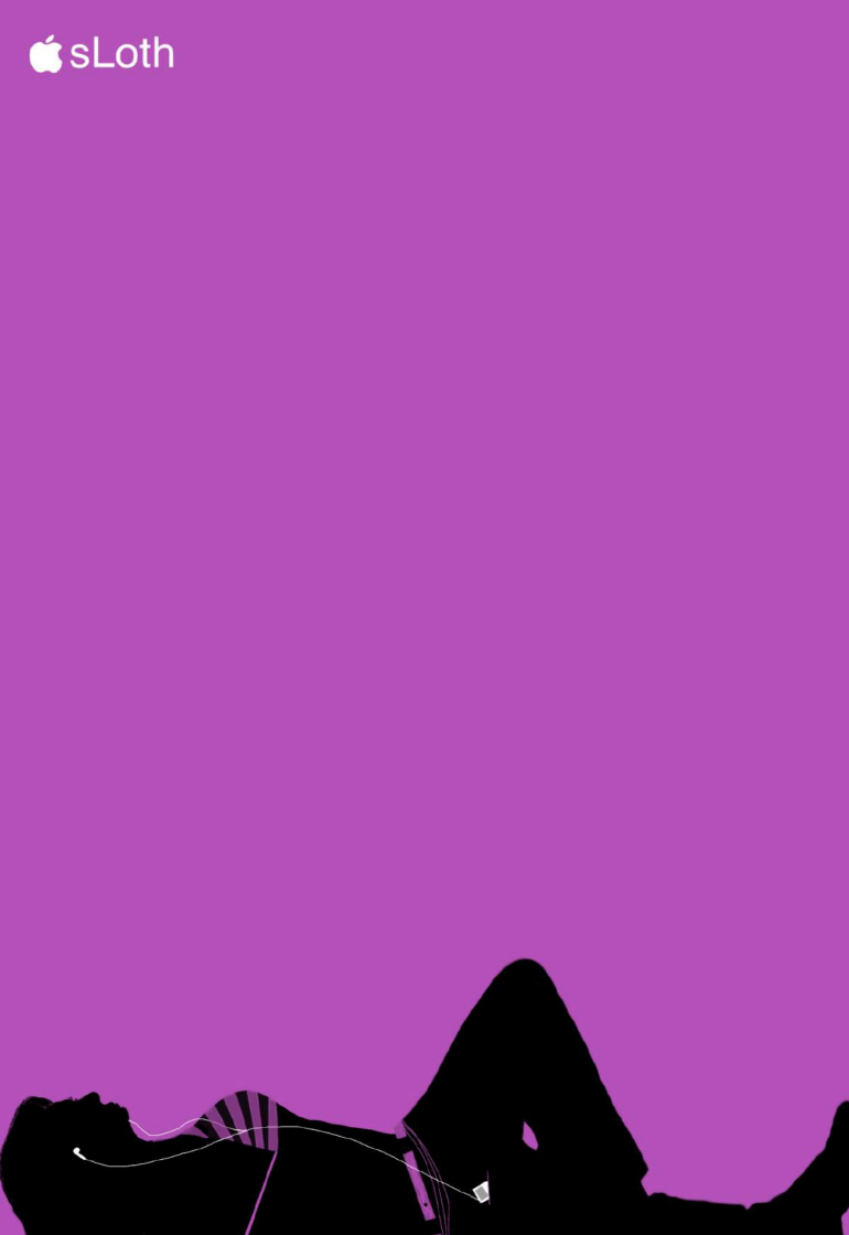 7 Deadly Sins - Sloth: iPod parody ad with lounging silhouette