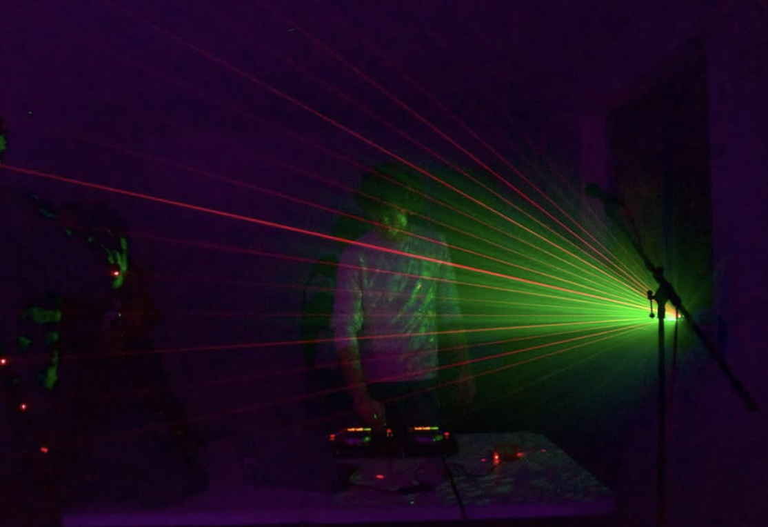 840 West - Red and green laser light show with DJ