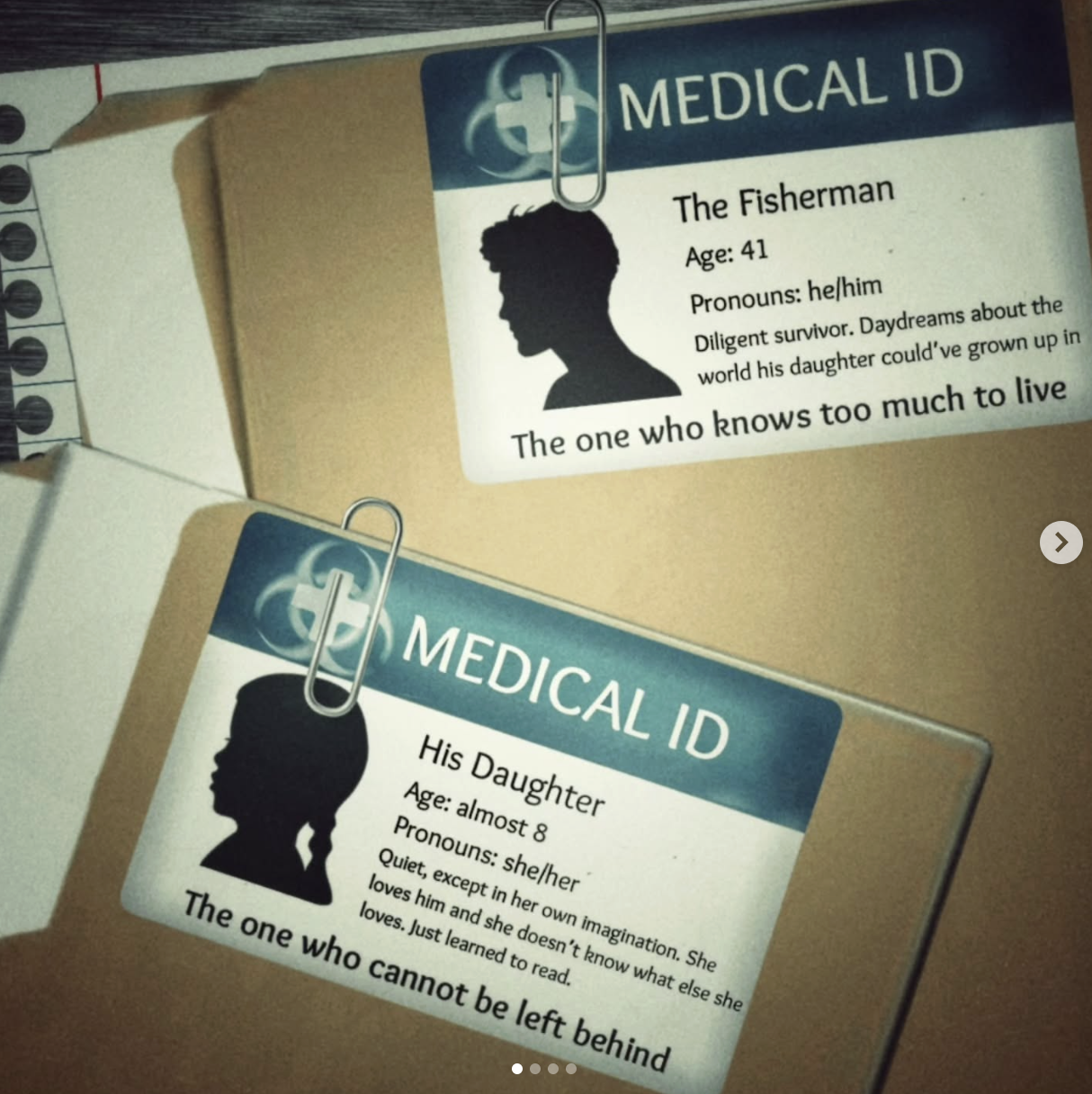 Brand New Theatre - Medical ID character cards for The Fisherman and His Daughter