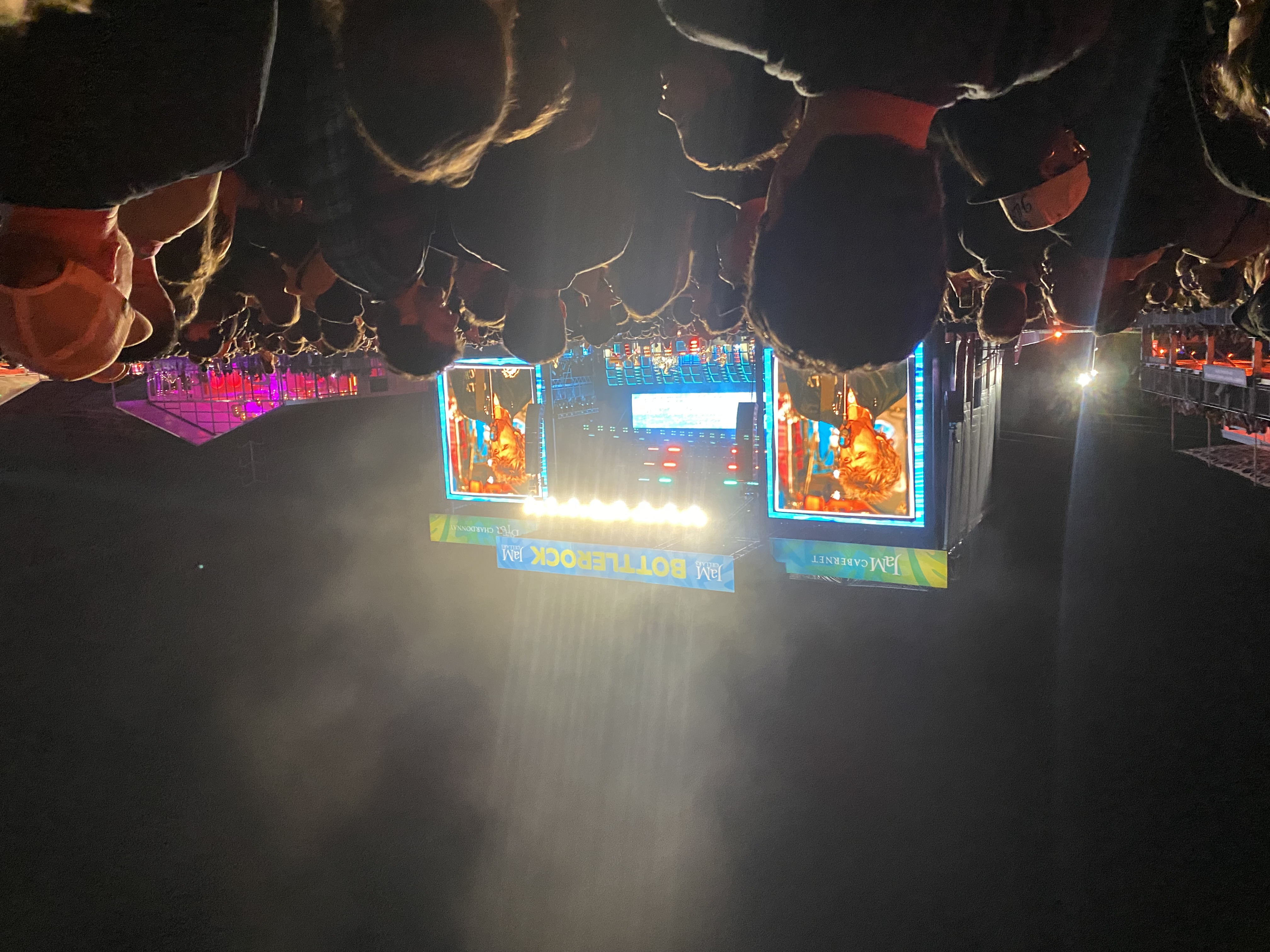BottleRock nighttime performance with hazy atmosphere