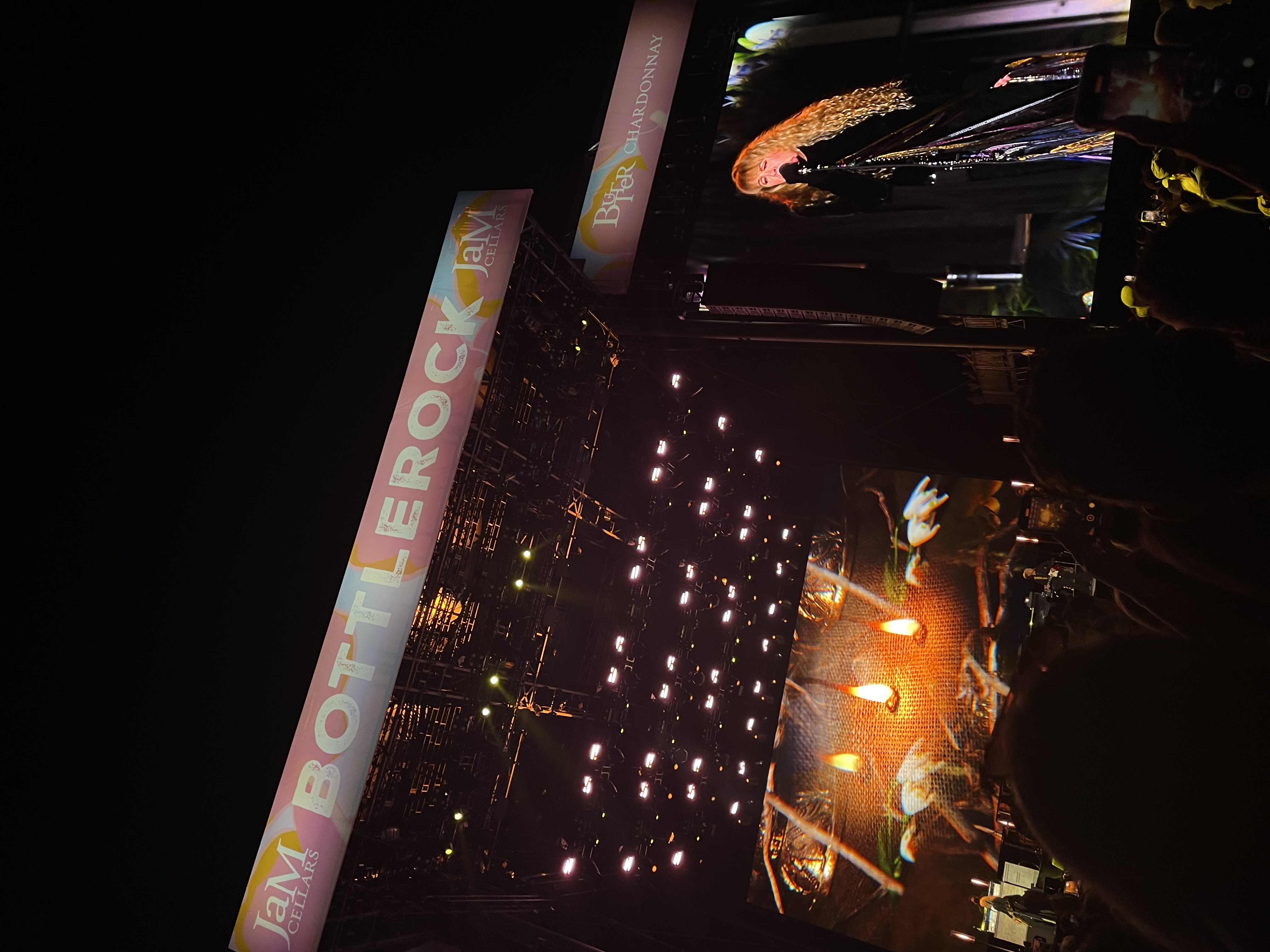 Stevie Nicks at BottleRock with candle visuals on screens
