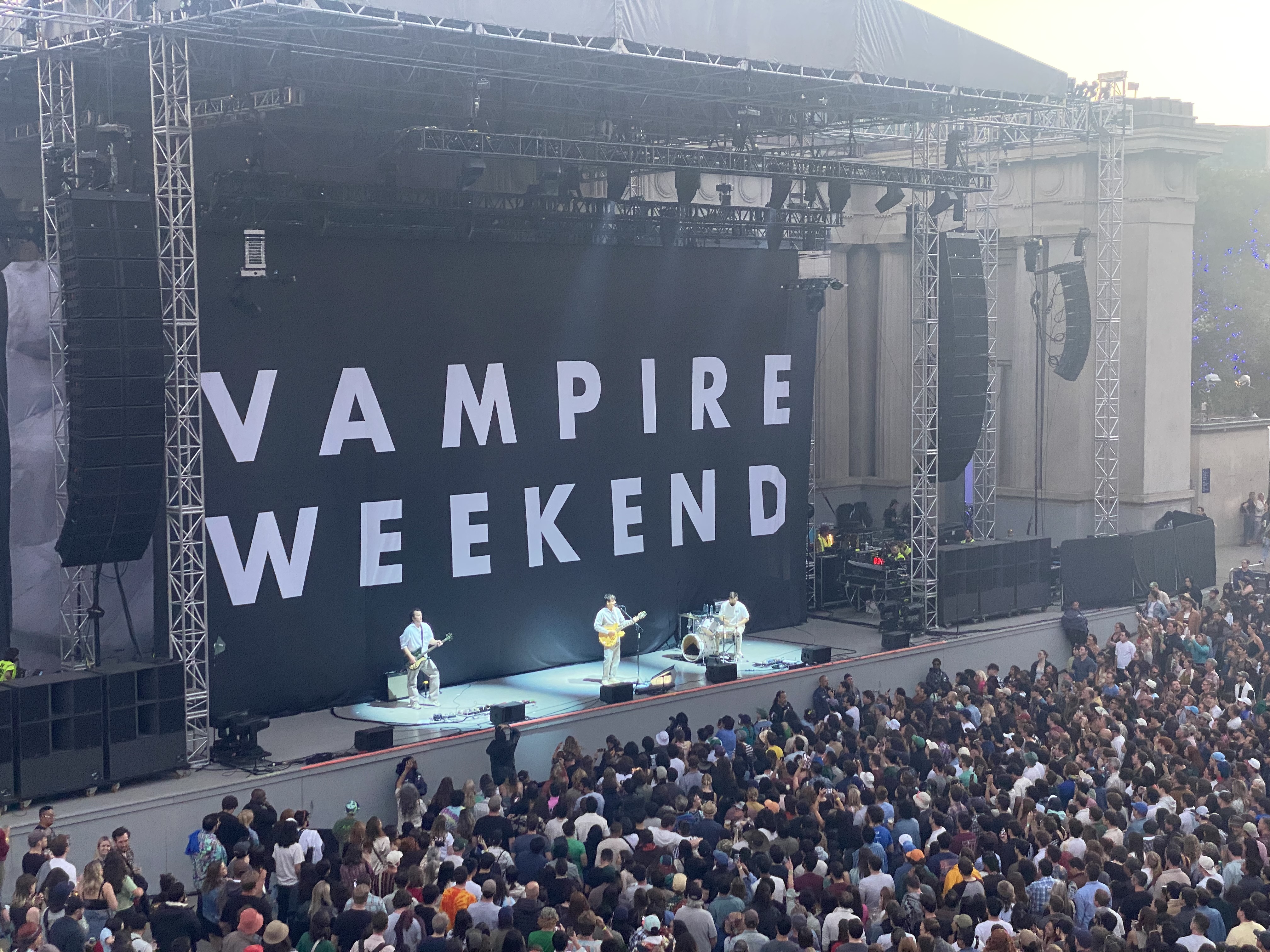 Vampire Weekend outdoor concert with massive crowd