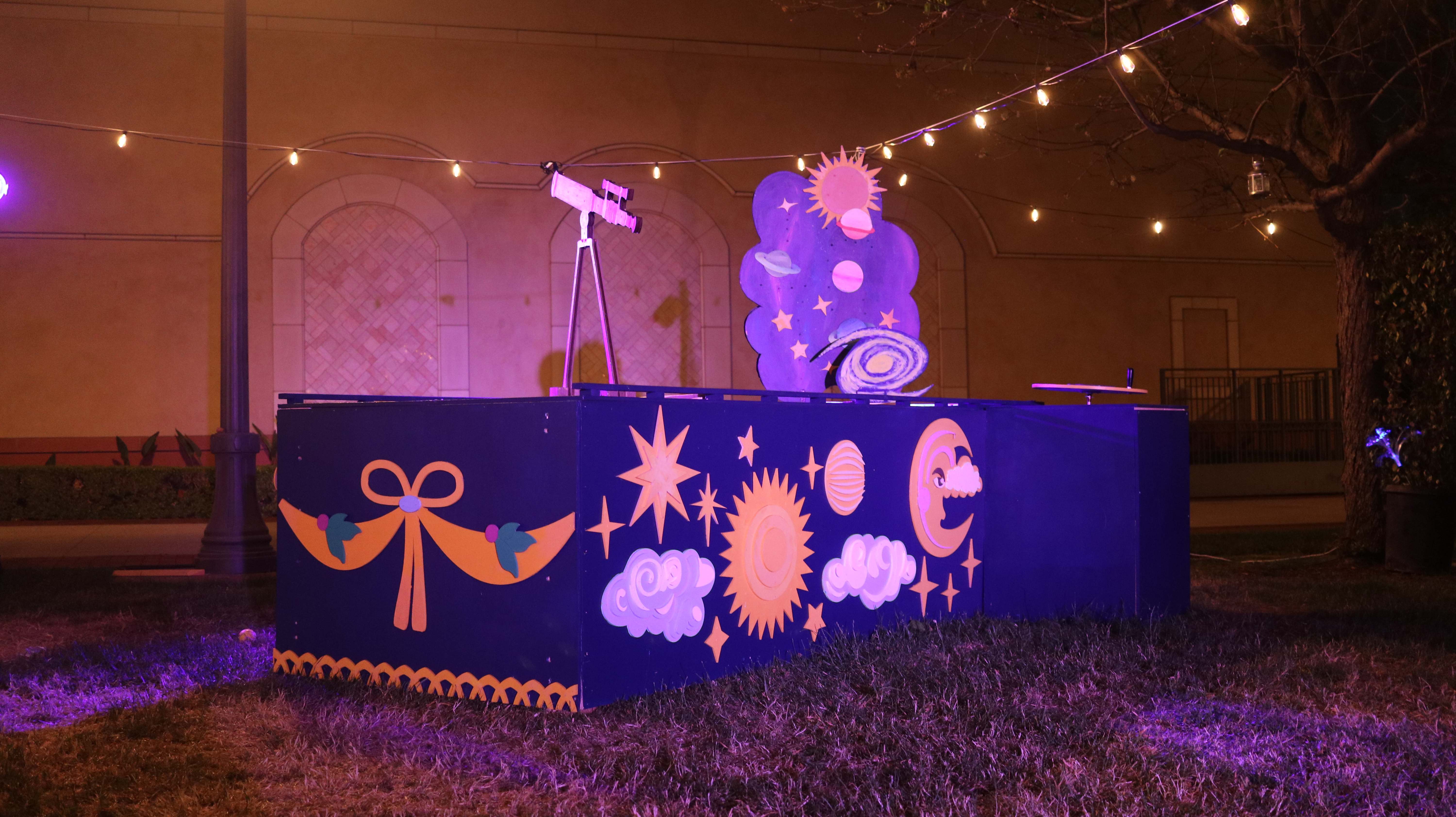 Fairy Fairways - Celestial themed hole with telescope and galaxy backdrop