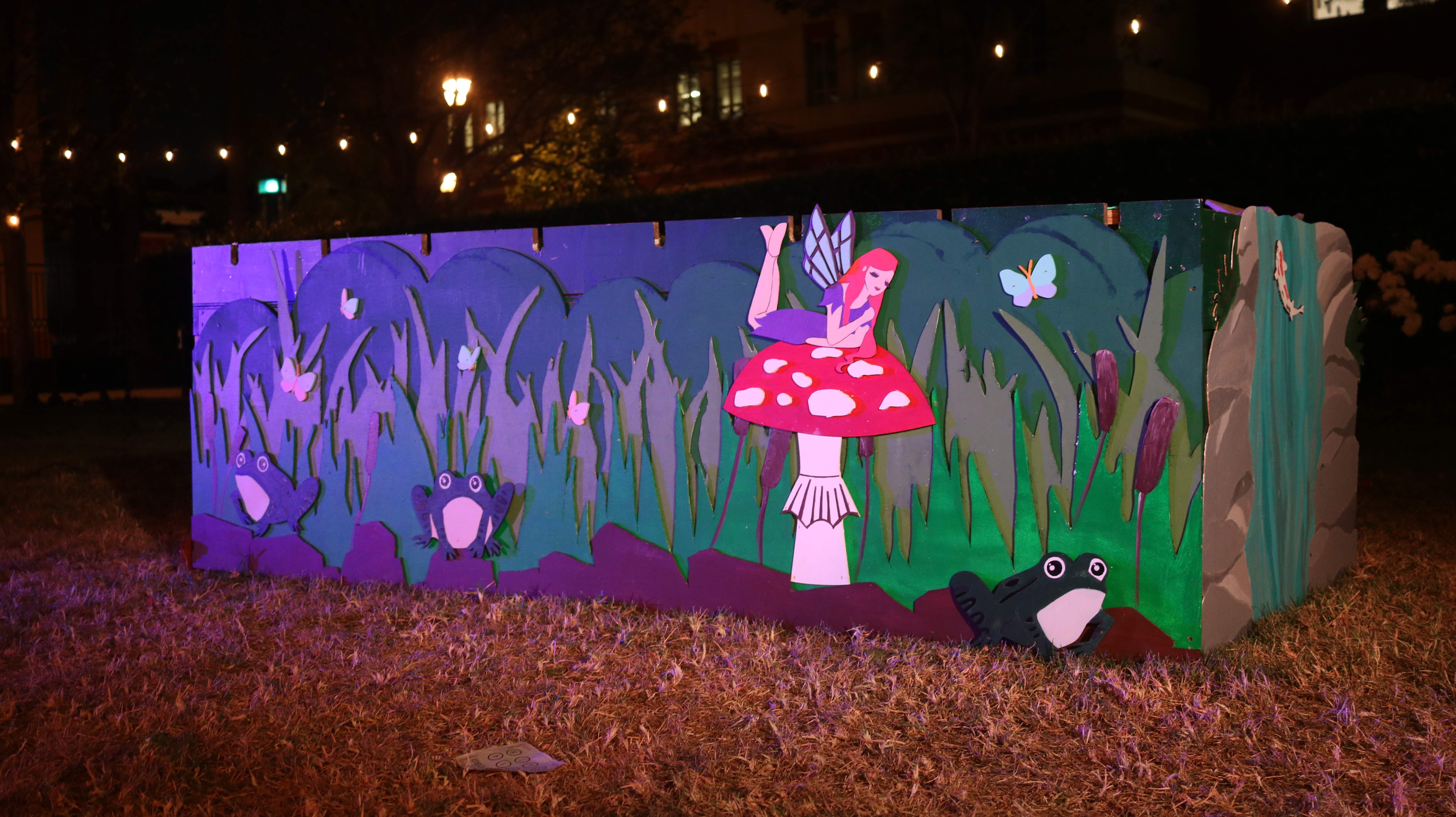 Fairy Fairways - Swamp hole with frogs, mushroom fairy and cattails