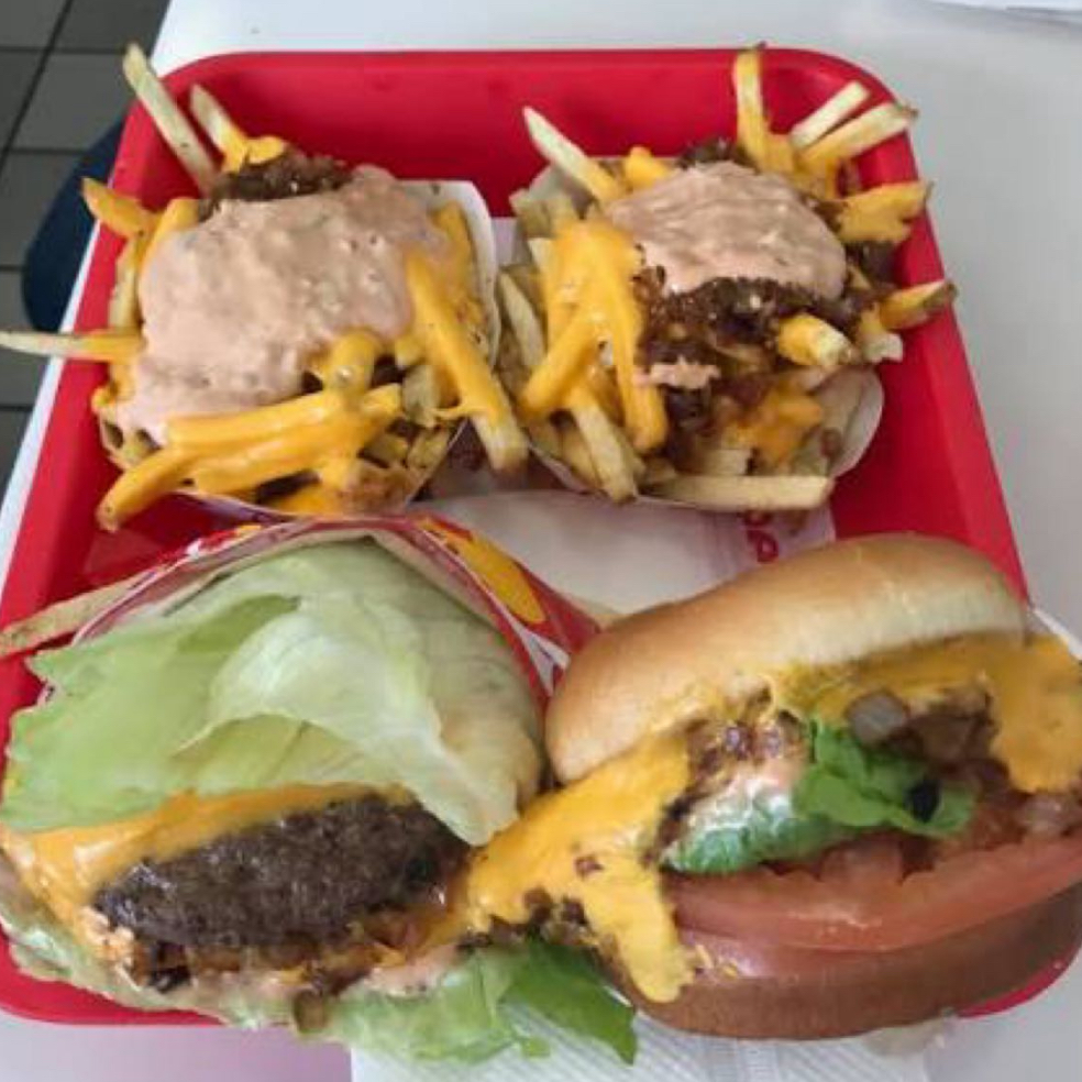 In-N-Out Burger animal style spread