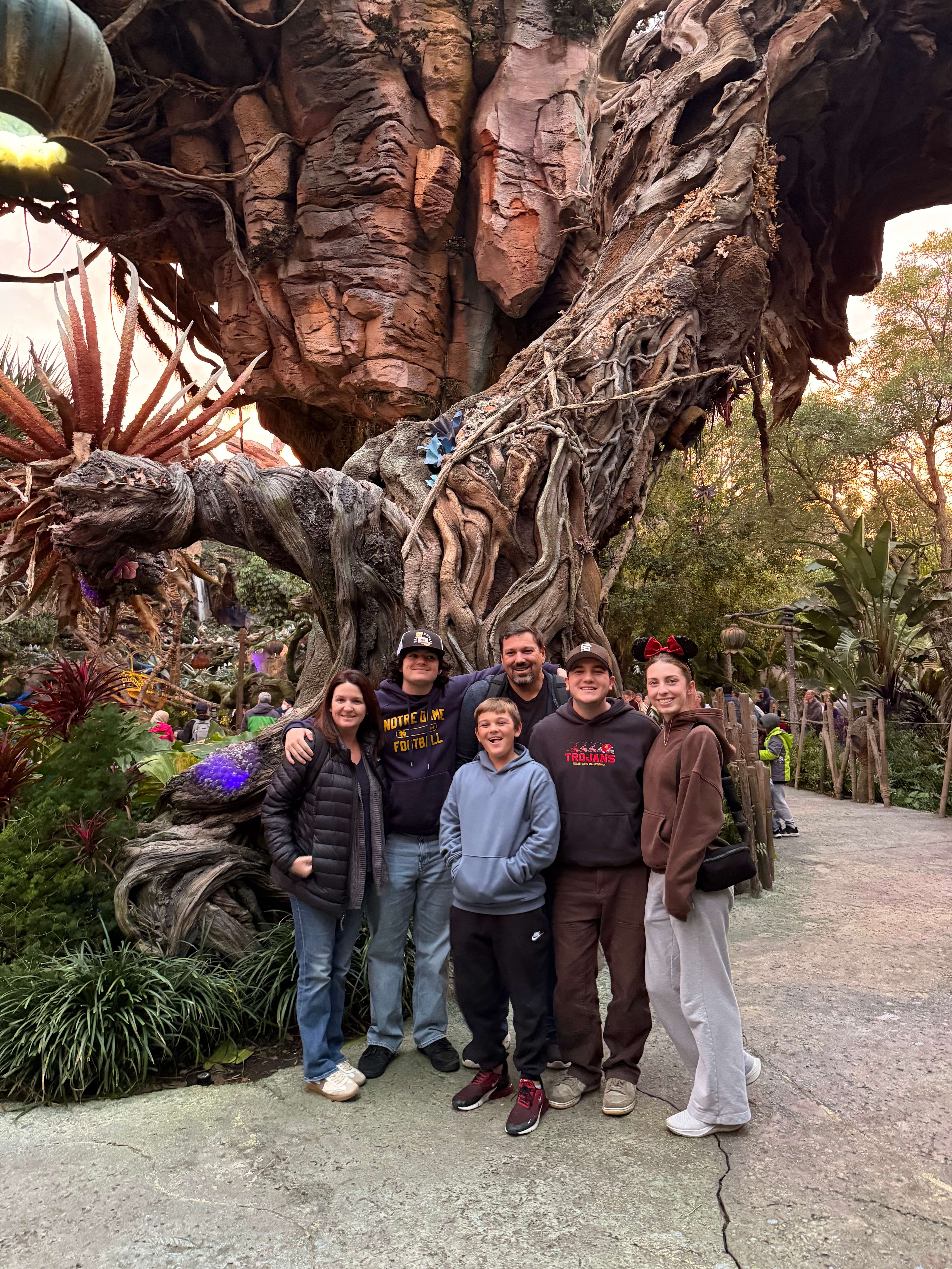 Family photo at Disney's Pandora Avatar land