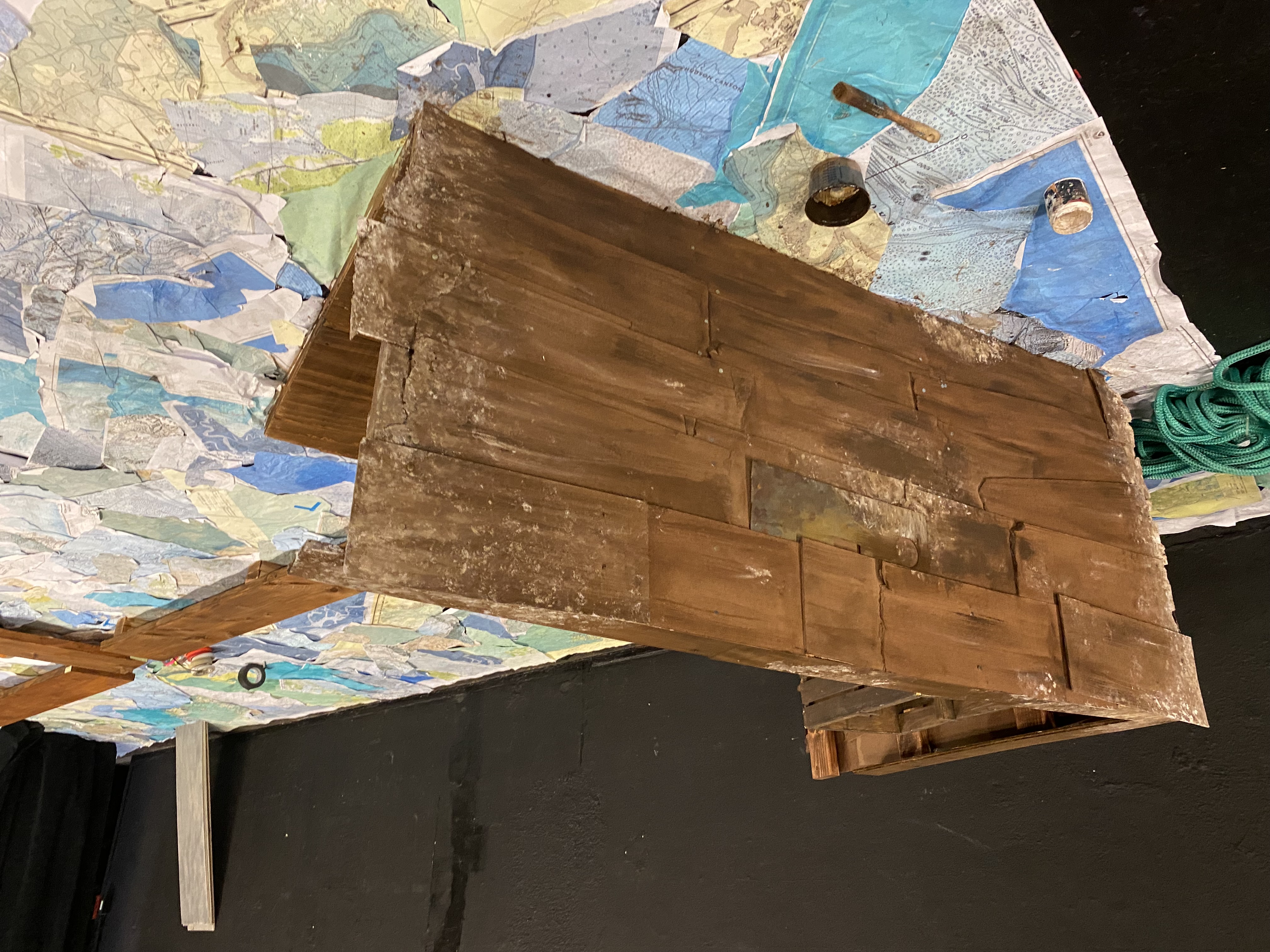 Sea Drift - Cardboard boat wall piece on map floor